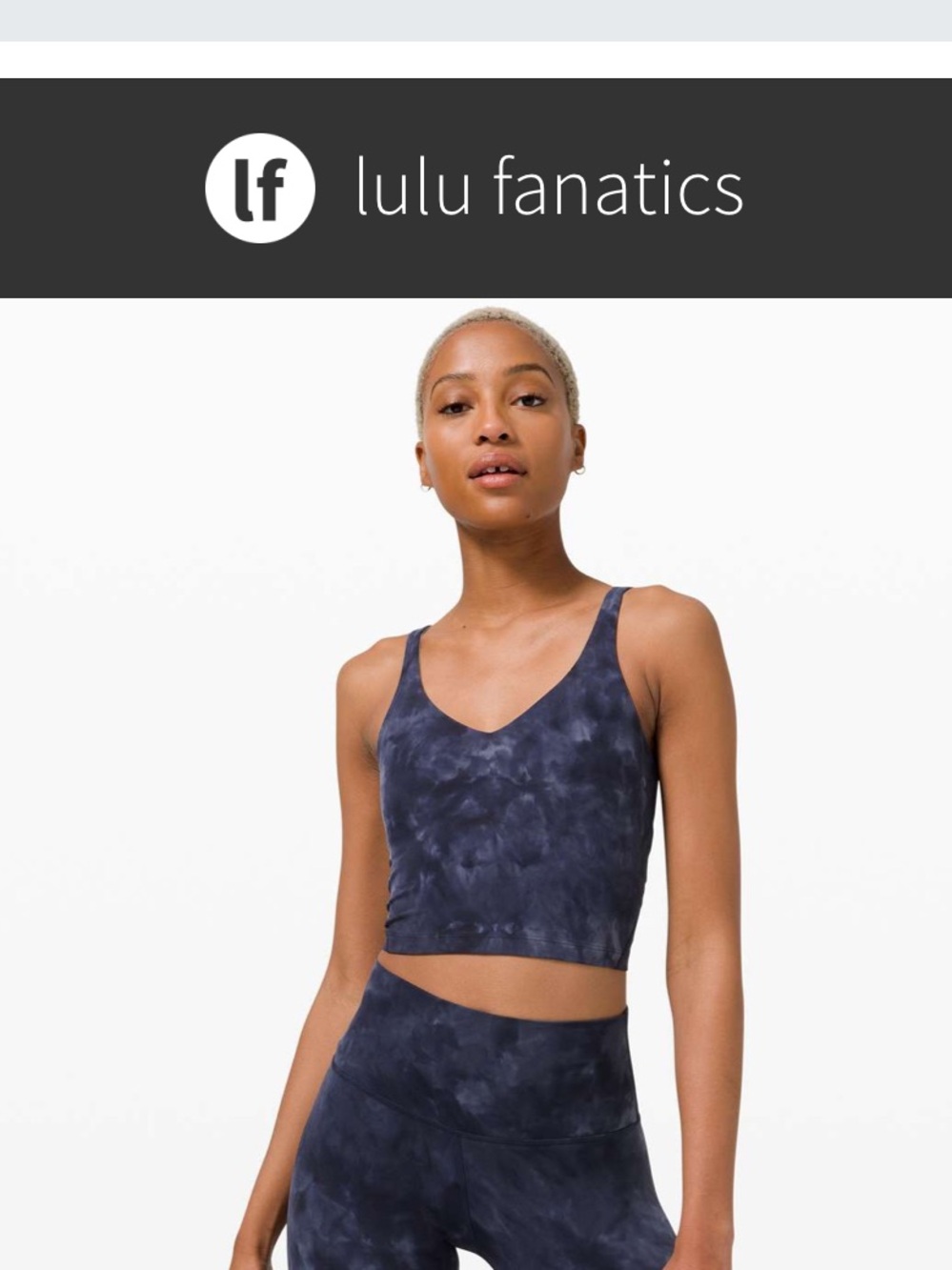 Lululemon Align Cropped Tank Top Sz 8 Diamond Dye Asphalt Grey True Navy